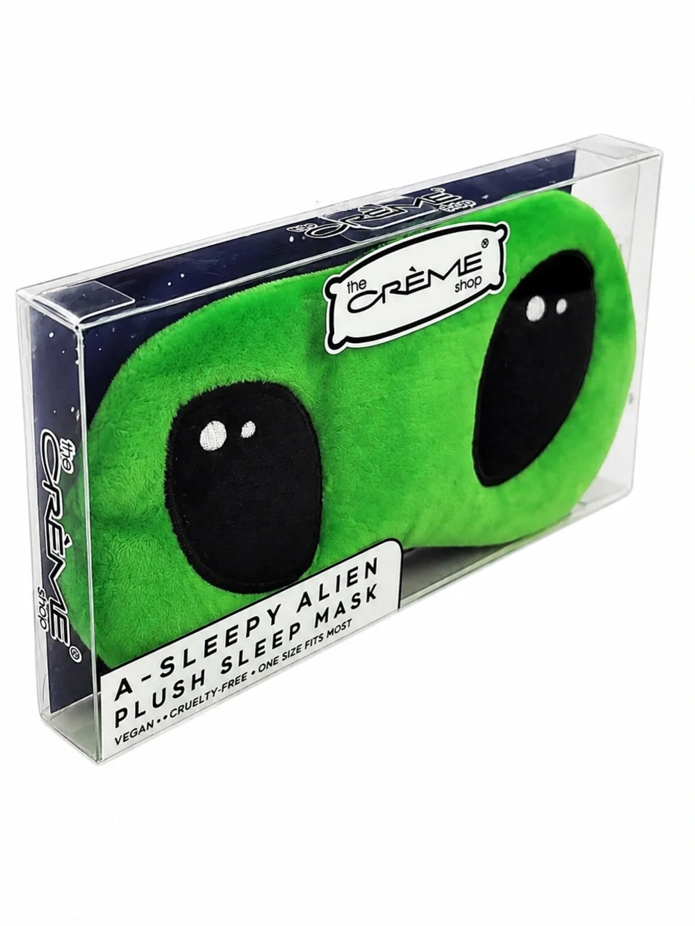 NIB The Crème Shop A-Sleepy Alien Plush Sleep Mask Green Vegan Kawaii